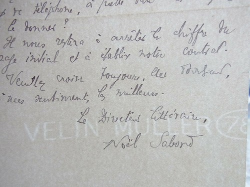 Journaliste Noël SABORD (1882-1949): lettre autographe 1930 á Jacques MORTANE - Bild 8 von 8