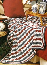PATRIOTIC Striped Wave Afghan/Crochet Pattern INSTRUCTIONS ONLY