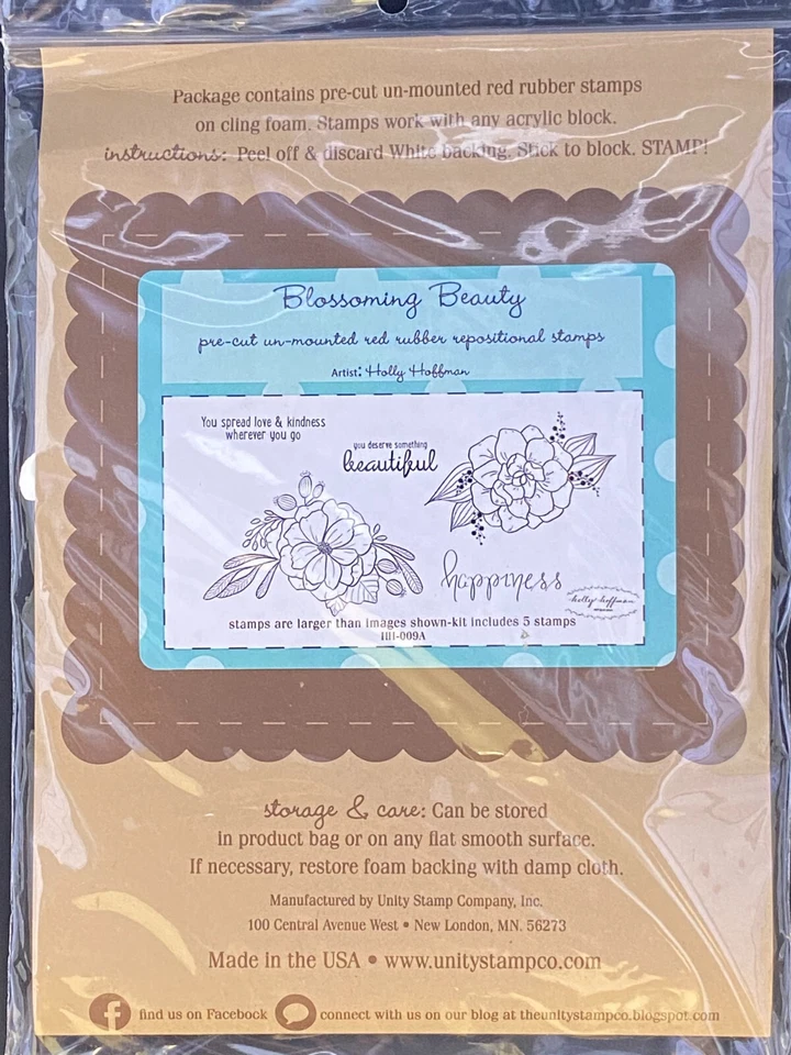 Unity Stamp Co Blossoming Beauty Sentiments Kit Rubber by Holly Hoffman - Image 2 of 4