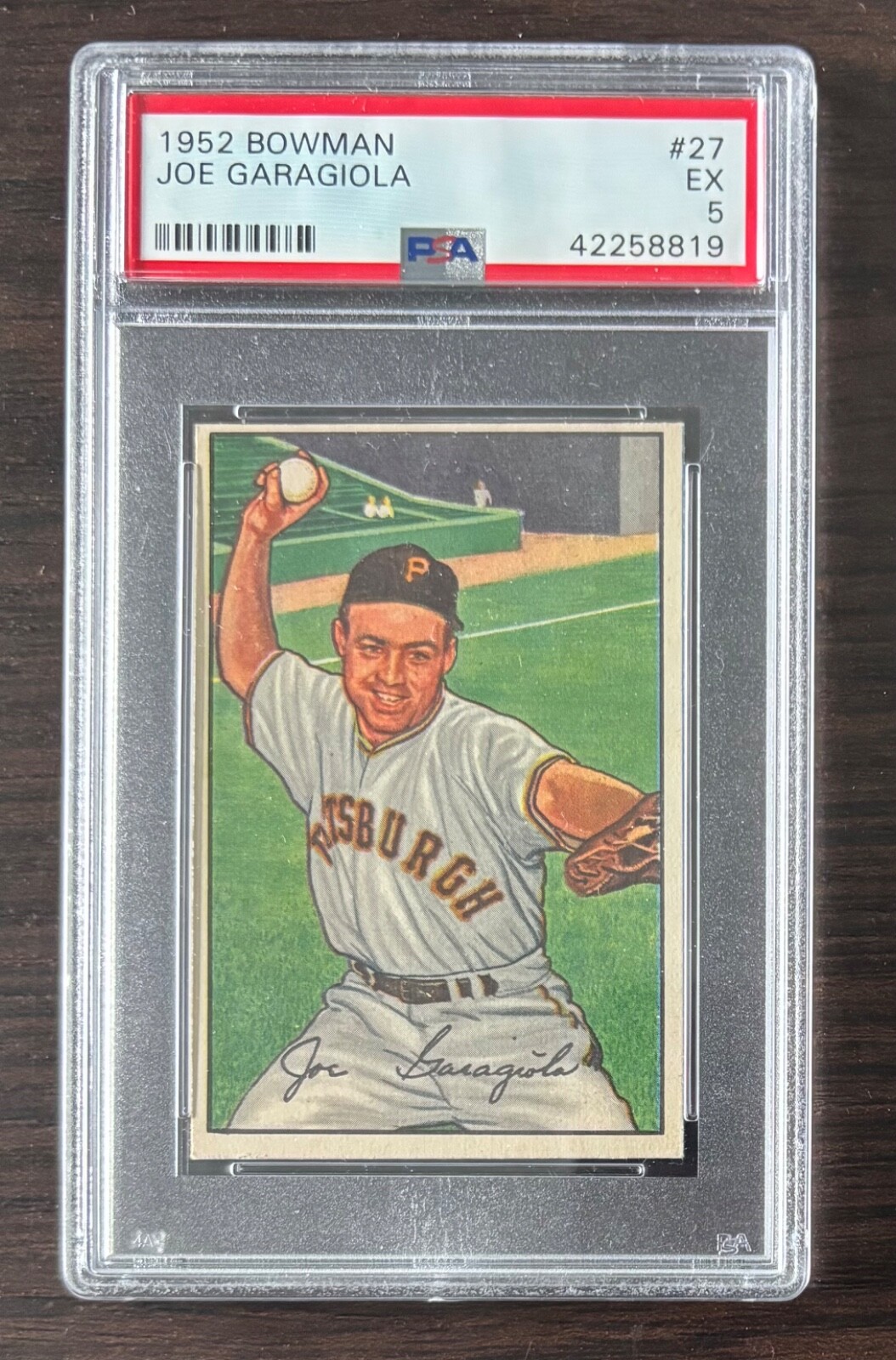 1952 BOWMAN BASEBALL #27 JOE GARAGIOLA PSA 5 EX