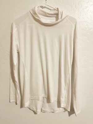 Lululemon White Mock Neck Long Sleeve Top Split Back Size