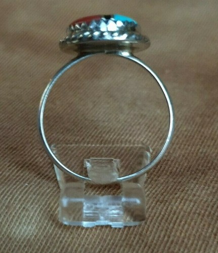 Super anillo Zuni Sunface, turquesa, coral, ónix, perla, 925% plata, indio - Imagen 4 de 5