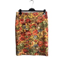 Talbots Floral Print Multicolor Vintage Style Knee Length Pencil Skirt Size 8