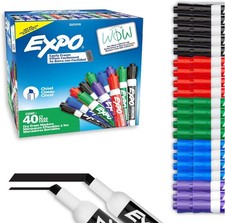 EXPO Dry Erase Markers 40 Count Assorted Colors Chisel Tip Low Odor Bulk New Set