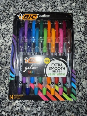 BIC Gelocity 14 Count Medium Point Gel Pens Vibrant Assorted Colors Pack