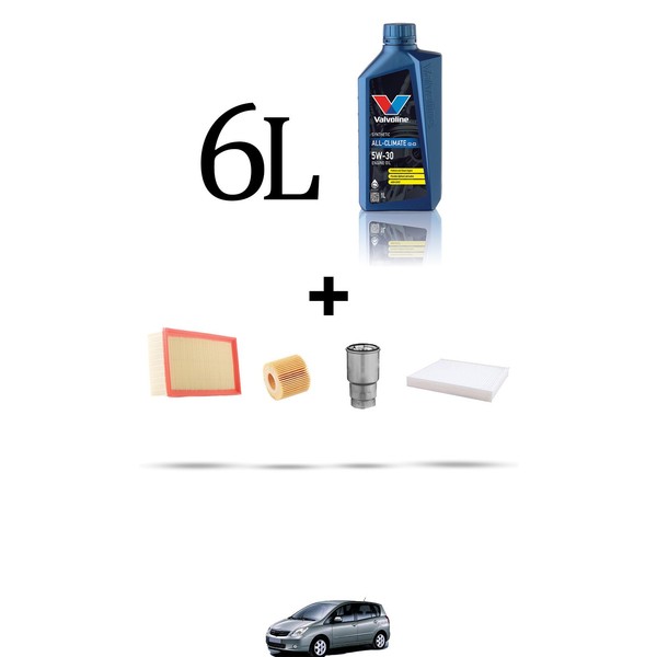 Hoffcar Wartungskit 4 Filter Und 6L ÖL FüR Toyota Corolla IX Verso 2.2 D-Cat 1-image