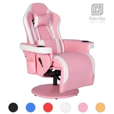 Ergonomic Video Computer Office Gaming Chair Adjustable Footrest Recliner Swivel