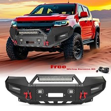 For 2015-2022 Chevy Colorado Steel Front Bumper W/winch Plate & Lights & Wiring