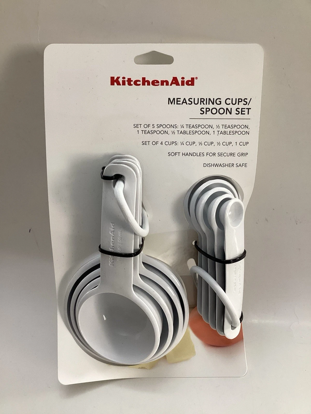 KitchenAid 4 Measuring Cups 5 Spoons Measuring Set Dishwasher Safe Soft Handles