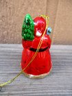 Vintage Ceramic Santa Ornament with Tree and Presents Christmas — photo 3