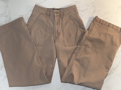 Hollister Women s Brown Ultra High-Rise Baggy Straight Leg Cargo Pants 
