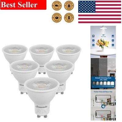 Dimmable 5000K GU10 LED Bulbs - 6-Pack, 7W Equivalent, Indoor Lighting Solution