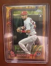 THOMAS SAGGESE 2025 Topps Chrome Rookie Gold Ray Wave #'ed /50 Cardinals