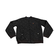 Polo Ralph Lauren Kids Black Quilted Bomber Jacket Camo Lining Large 14-16