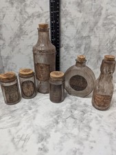6 Custom Glass Witch Gothic Potion Bottle Jar Halloween Haunted House Decor 3