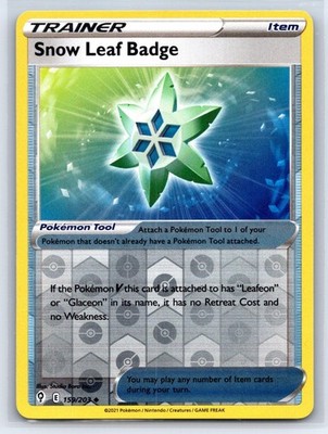 Snow Leaf Badge 159/203 Uncommon Evolving Skies Pokemon Reverse Holo LP