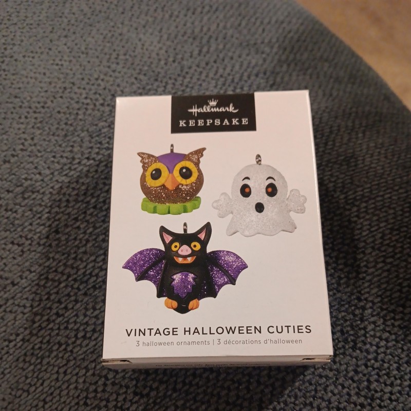 2022 Hallmark Vintage Halloween Cuties Keepsake Miniature Ornament Set of 3