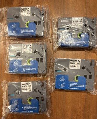 Brother TZ-223, Nastro Lainato, Blu Su Bianco