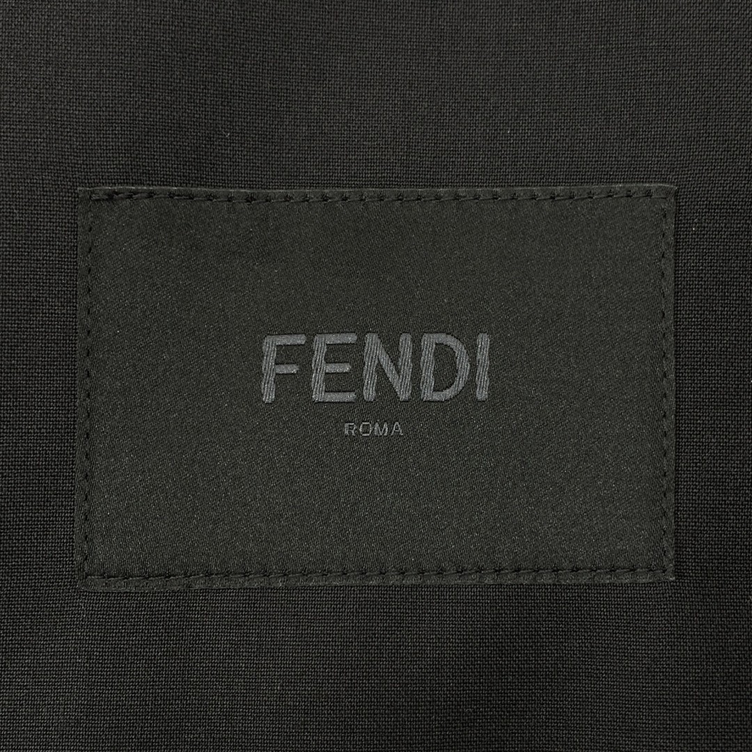 FENDI GIACCA JACKET Logo Patch Shirt 44 Black Mens Used KLDR-0 thumbnail 9