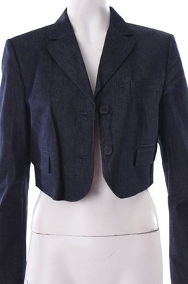 STRENESSE Kurz-Blazer Damen Blazer Gr. DE 40 stahlblau Street-Fashion-Look