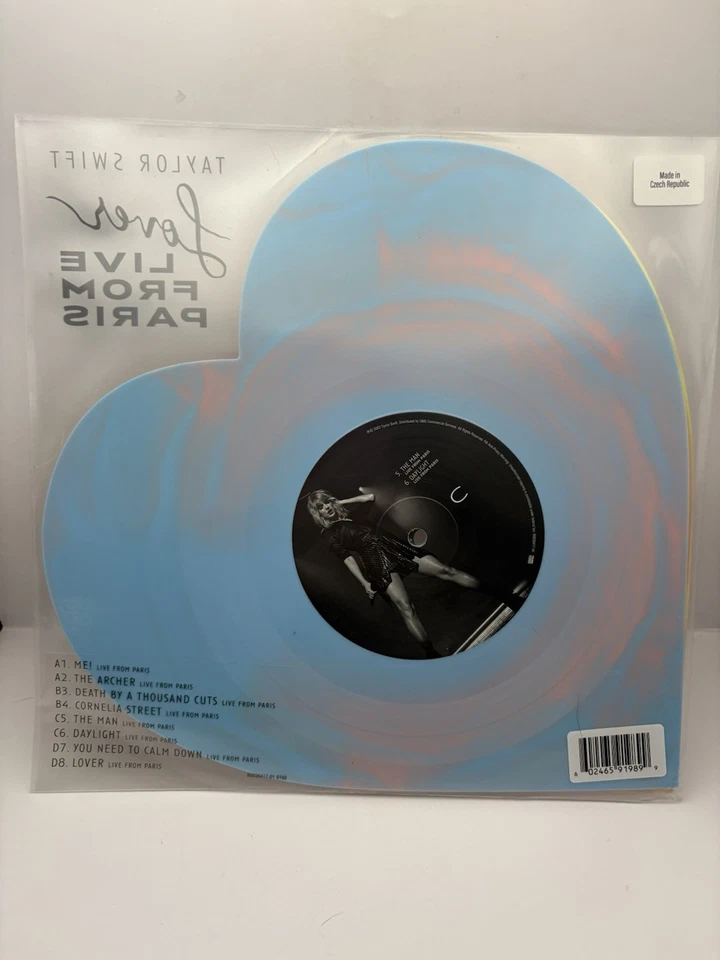 Taylor Swift Lover (Live From Paris) Heart Shaped Vinyl - NEW SEALED - Image 2 of 4