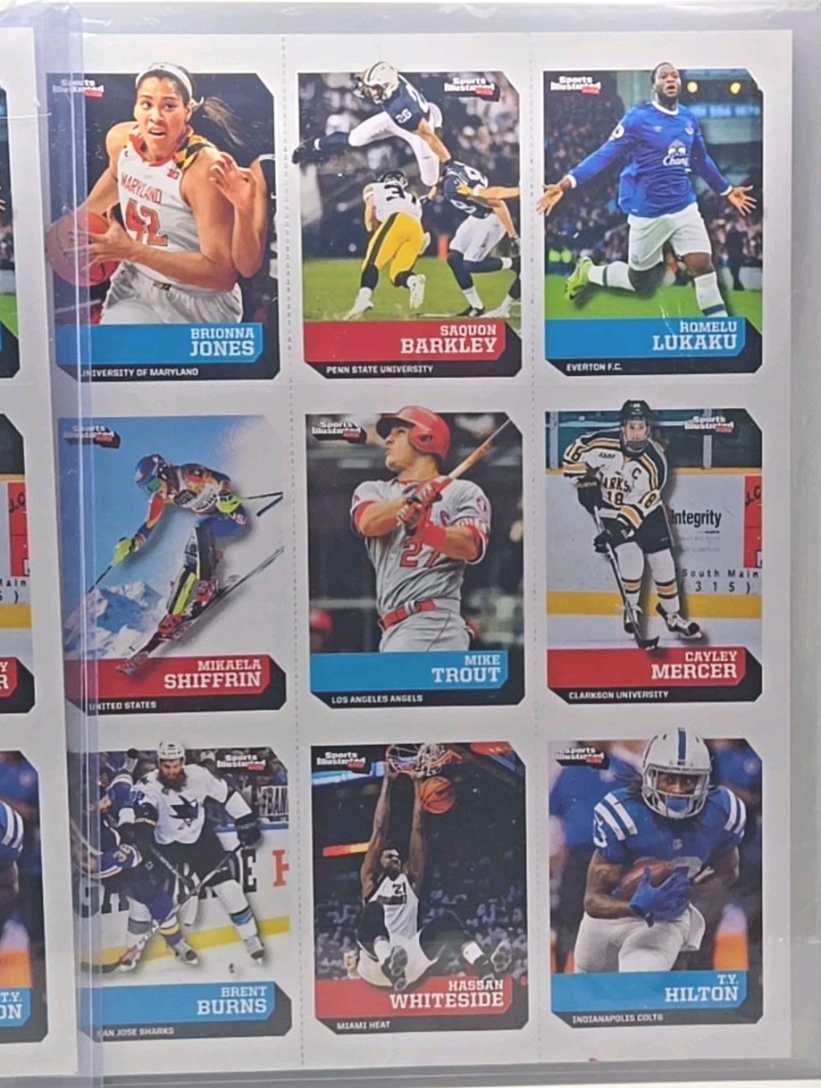 2 Saquon Barkley Mike Trout Pre Rookie Sports Illustrated For Kids Uncut Sheets