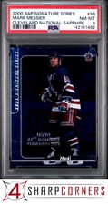 2000 BAP SIGNATURE SER CLEVELAND NATIONAL SAPPHIRE MARK MESSIER #/10 POP 2 PSA 8