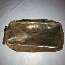StS Ranchwear Western Cosmetic Bag Women Metallic Gold Leather
