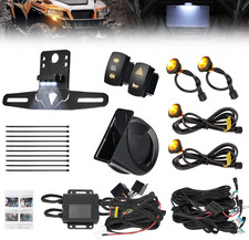UTV Turn Signal Kit with Horn  License Plate Holder - Plug  Play Compatible