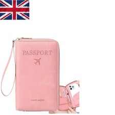 Elegant RFID Blocking Pink Passport Holder Travel Wallet - Family Organizer