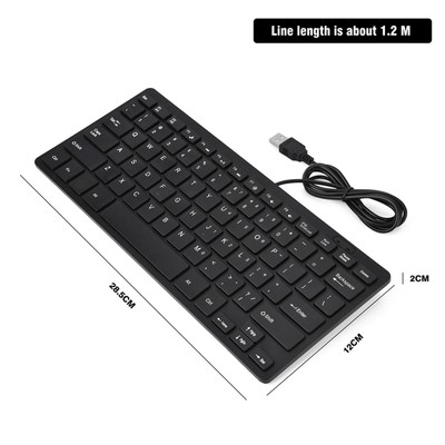 78 Keys Ultra Thin Mini USB Wired Keyboard For Desktop Computer Laptop PC Fit