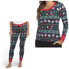Hanna Anderson Women's 100 Organic Cotton Christmas Gnome Pajamas Size XS