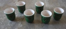 6  Schnapsbecher Stamperl Ton Keramik grün