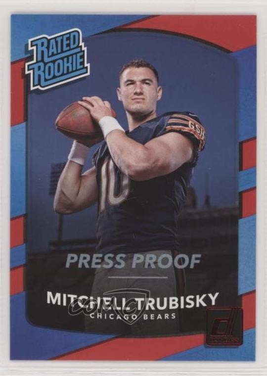 2017 Panini Donruss Rated Rookie Press Proof Red Mitchell Trubisky #328 0b3