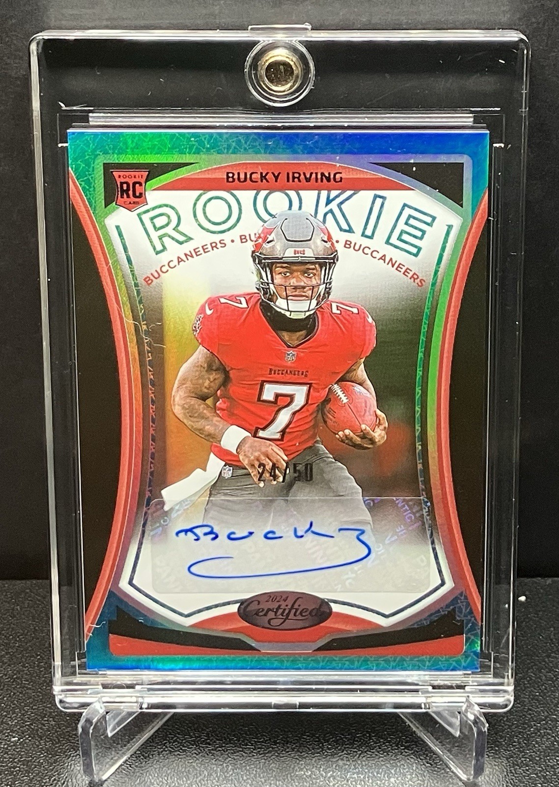 2024 Certified Bucky Irving Rookie Signatures Teal RC AUTO /50 Buccaneers