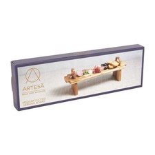 Image of Artesa Large Acacia Wood Antipasti Platform Platter Footed Serving Board-New