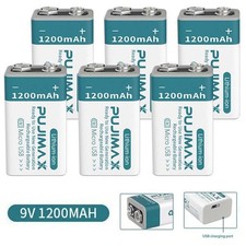 9 Volt Li-ion USB Rechargeable Batteries 1200MAH Ion Battery Pack Lot