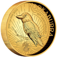 Gold Coin Kookaburra 35. Jubilee 2025 - Australia - High Relief - 1 oz Proof 4379.15 per troy oz