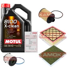 KAMOKA Inspektionspaket 5 L MOTUL 8100 X-CLEAN 5W-40 für Opel Meriva B