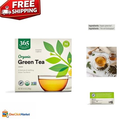 USDA Organic Green Tea 70 CT - High Caffeine, Delicate Flavor, Antioxidant Rich