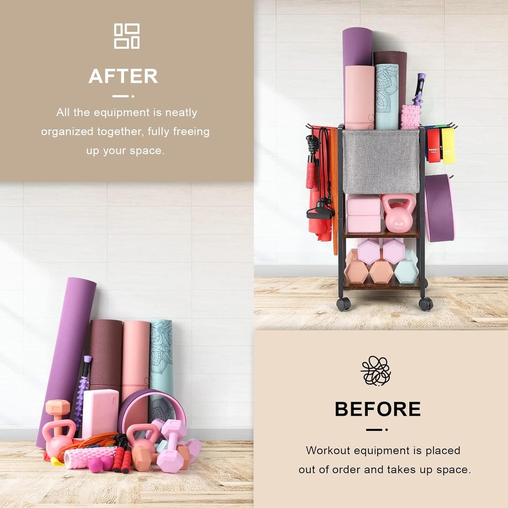 Yoga Mat Storage Rack for Home Gym Workout Equipment Organizer Yoga Mat Storage Rack for Home Gym Workout Equipment Organizer