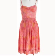 Trina Turk Pink Paisley Print Silk Vintage Style Cocktail Dress Size 8