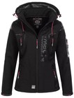 Geographical Norway Damen Jacke Softshelljacke Wasserdicht Schwarz Winterjacke