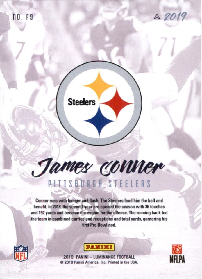 2019 Panini Luminance Flash #9 James Conner - FB - Image 2 of 2