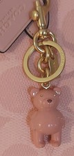 Coach Pink Bear Keyring Dog Clip Charm