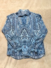 ETRO Milano Paisley Shirt Blue Made in Italy ...