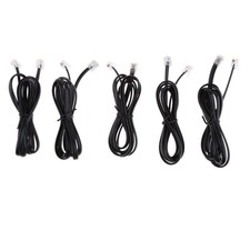 5 Pieces 6P6C Male to Male Flat Landline Telephone Cable