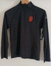 Under Armour Sweater Youth Medium Black Long Sleeve Sweatshirt Kids 1/4 Zip NEW