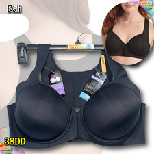 NWT Bali Women's 38DD One Smooth U Posture Boost Underwire Bra DF3450 Black