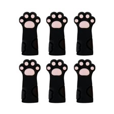 WsjiaboFux 6Pcs Black Cat Paw Knitting Needle Stoppers, Cute